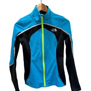 The North Face Windstopper FlashDry Jacket Womens Blue Black Full Zip Reflective